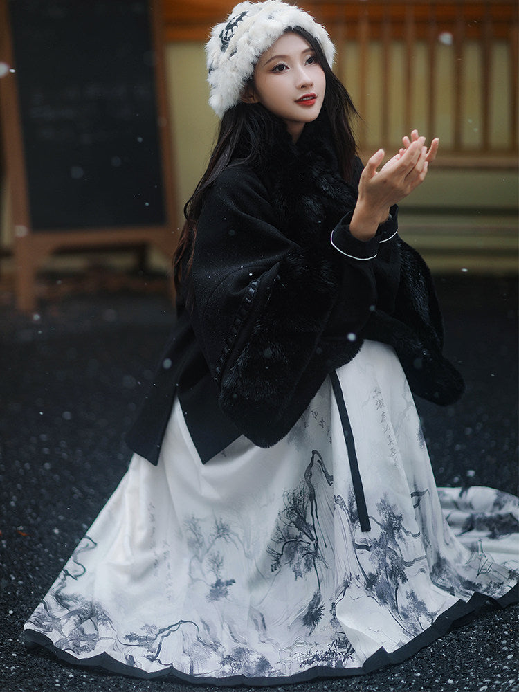 Ming Dynasty Modern Hanfu and Mamianqun - Autumn Scenery 秋时景