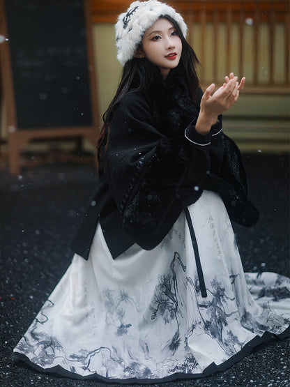 Ming Dynasty Modern Hanfu and Mamianqun - Autumn Scenery 秋时景