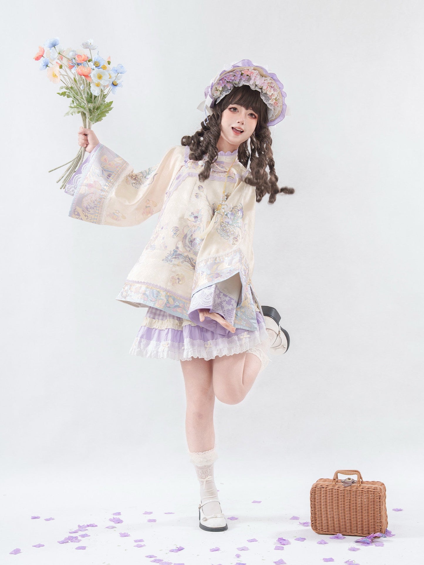 Modern Qing Han Lady Attire with Layered Skirt - Tulip Duck 郁香鸭鸭