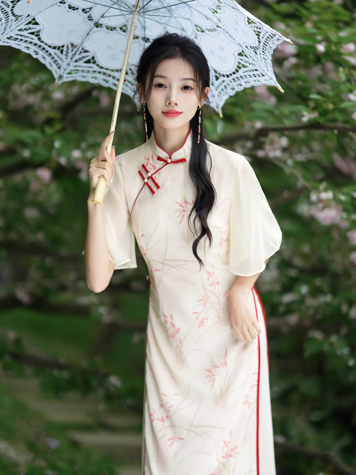 Flair Sleeve A Line Cheongsam | Yousi