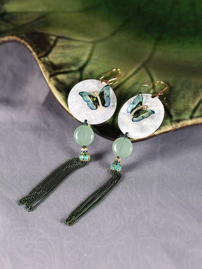 Moon and Butterflies Earrings | Cheongsam Jewelry
