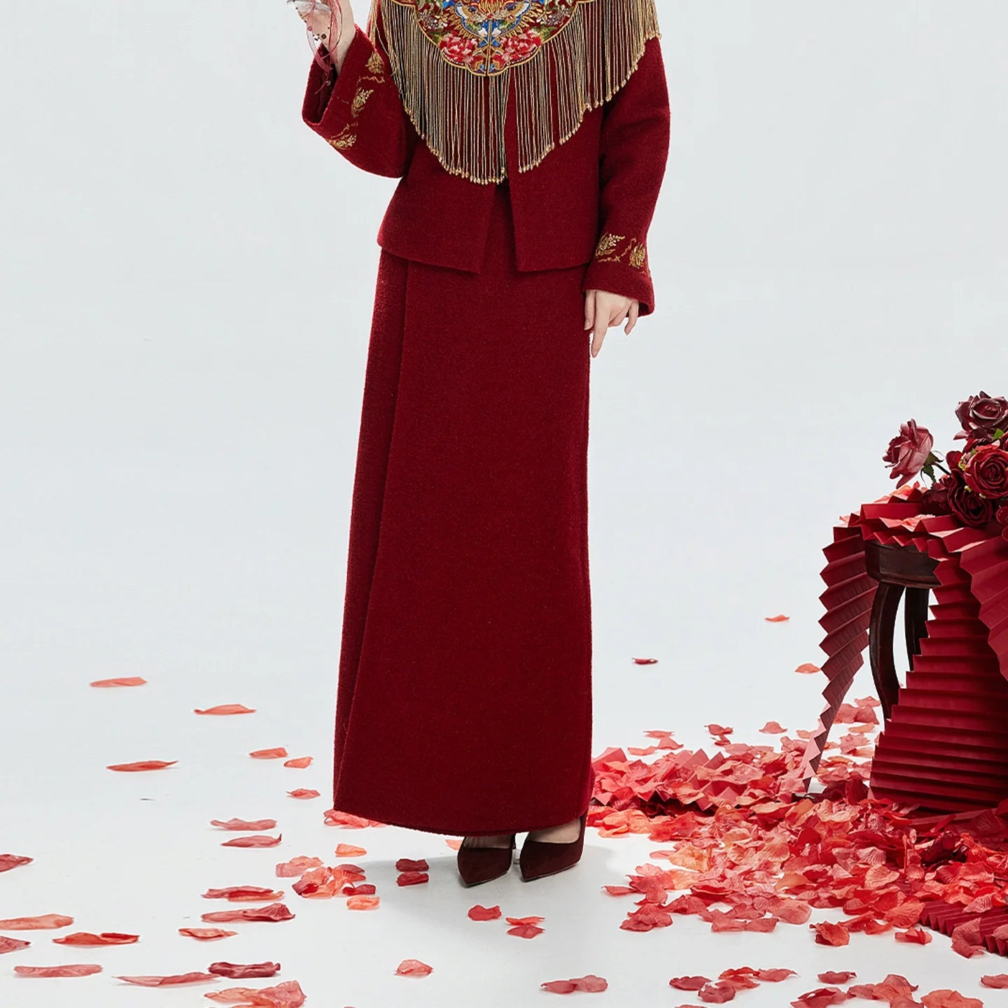 New Chinese Style Wedding Hanfu Bridal Tea Ceremony Outfit - Jin Yu Liang Yuan 锦玉良缘 (Preorder)