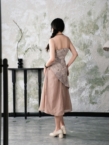 Ebony 乌木案 - New Chinese Style Outfit Wabi-Sabi Dress Set