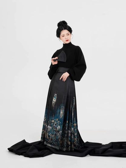 Chinese Blouse & Mamian Skirt Outfit | Returning Dragons 四龙望归