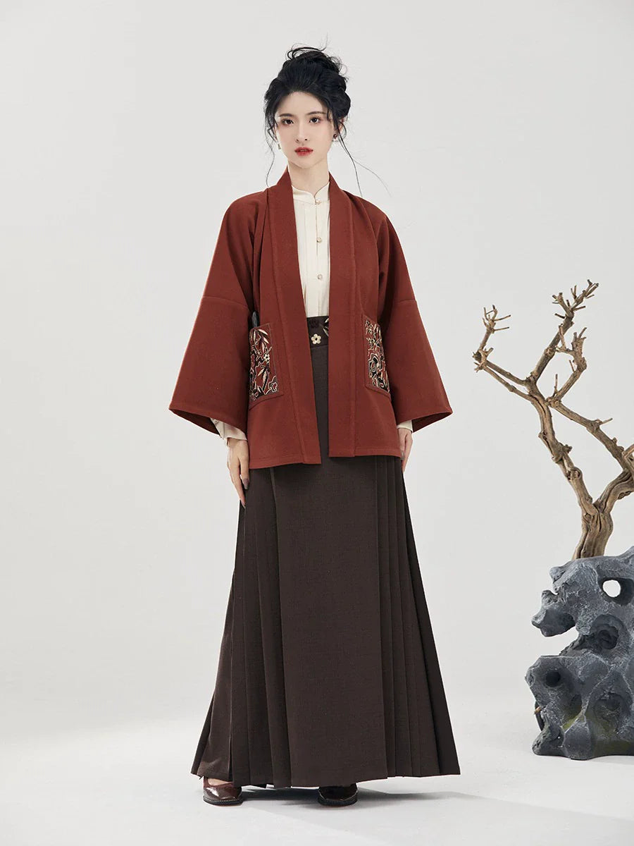 Ming Dynasty Modern Hanfu Mamianqun Outfit - Return to Autumn 归秋