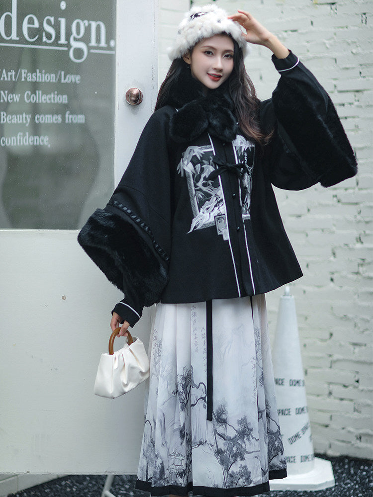 Ming Dynasty Modern Hanfu and Mamianqun - Autumn Scenery 秋时景