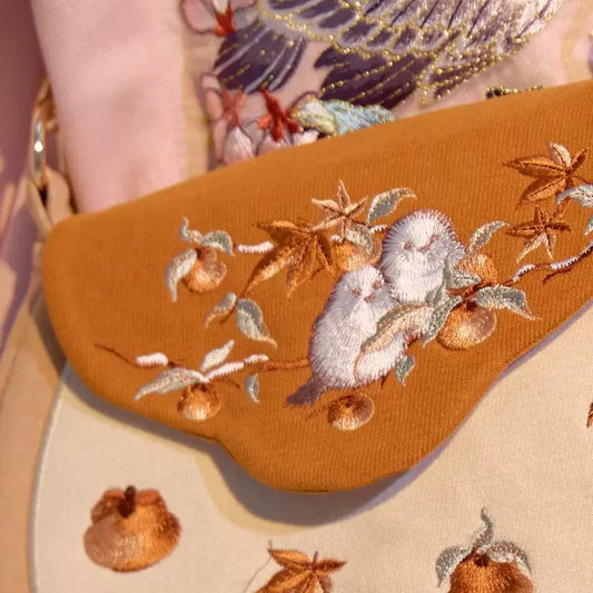 Caramel crossbody merchant bag for women - Chinese style hanfu accessory — detail