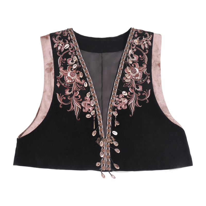 Tang Dynasty and Ethnic Exotic Style Color Blocked Vest and Wrap Skirt - Frontier Ballad 塞上曲 (Preorder)