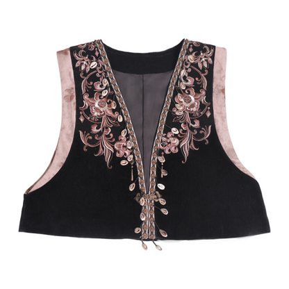 Tang Dynasty and Ethnic Exotic Style Color Blocked Vest and Wrap Skirt - Frontier Ballad 塞上曲 (Preorder)