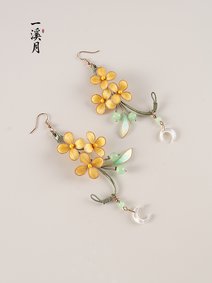 Moon Laurel Earrings | Hanfu Jewelry