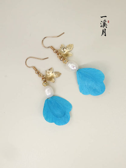 Floating Maple Velvet Flower Earrings | Hanfu Jewelry