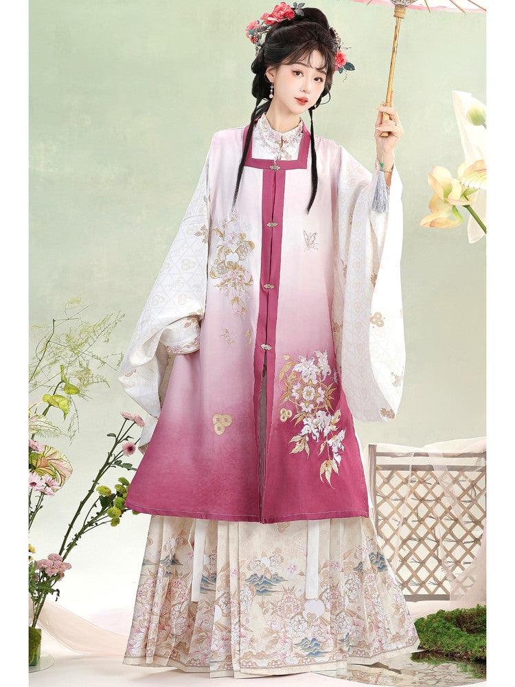 Ming Dynasty Square Collar Vest & Printed Mamian Skirt | Paper Kite 纸鸢