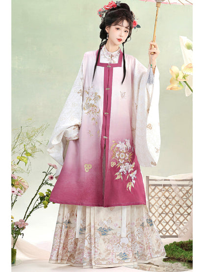 Ming Dynasty Square Collar Vest & Printed Mamian Skirt | Paper Kite 纸鸢