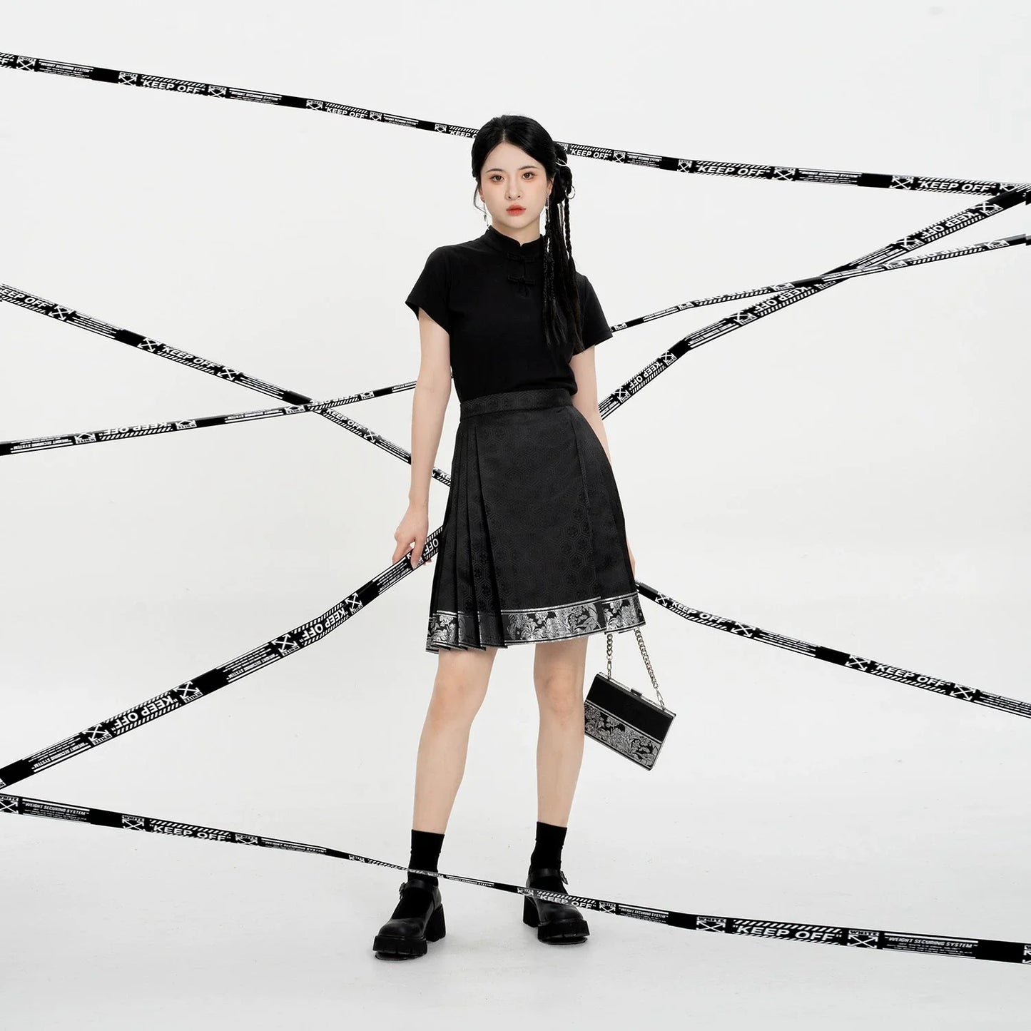 Chinese Blouse & Mini Mamian Skirt Outfit | Zhizhi 止止