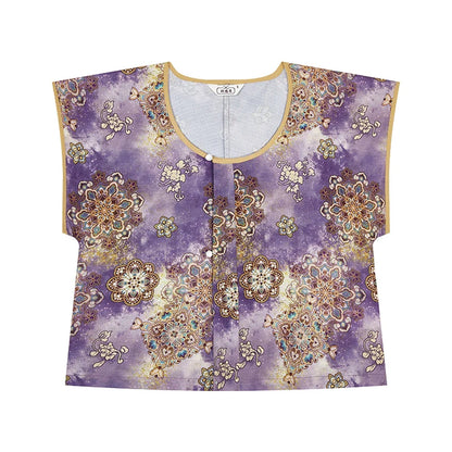 Tang Dynasty Modern Hanfu Set with Beizi Overlay & Flowing Eight-Panel Skirt - Taro Paste Egg Yolk 芋泥蛋黄 (Preorder)