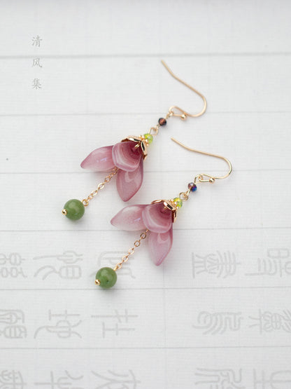 Glazed Flower Bud Earrings | Hanfu Jewelry