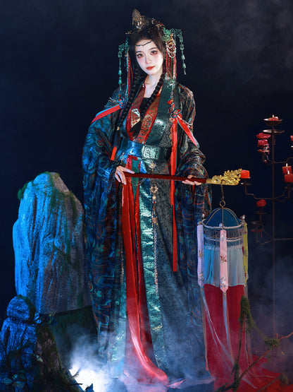 Astrologer | Wei Jin Dynasty Style Immortal Hanfu with Flowing Wide Sleeve Robe