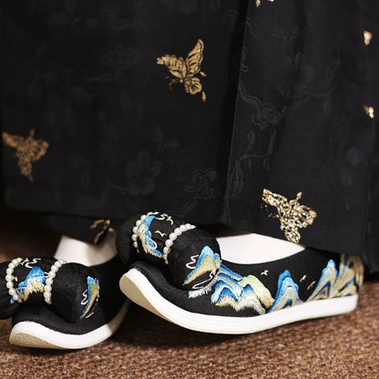Riley - Embroidered Chinese Hanfu Bow Shoes