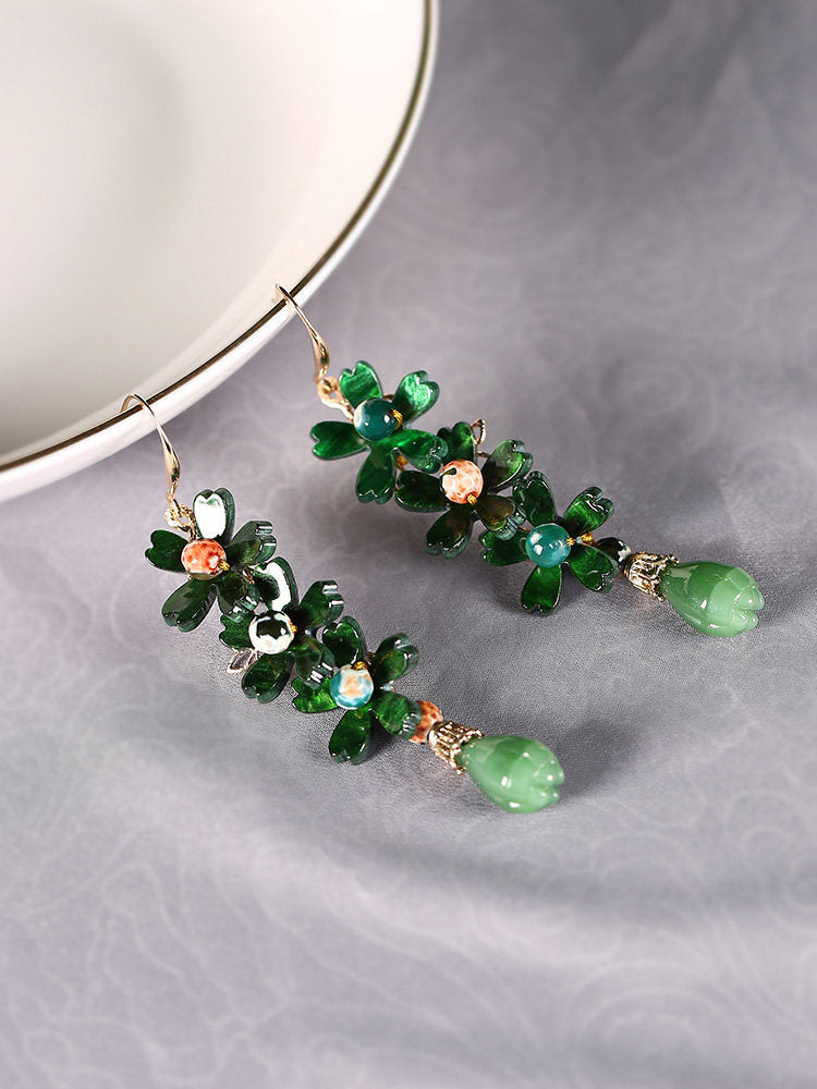Blooming Emerald Earrings | Cheongsam Jewelry