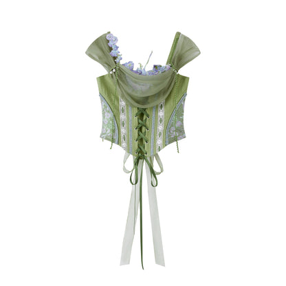 New Chinese Style Green Forest Bustier and Skirt - A Midsummer Night's Dream 仲夏夜之梦
