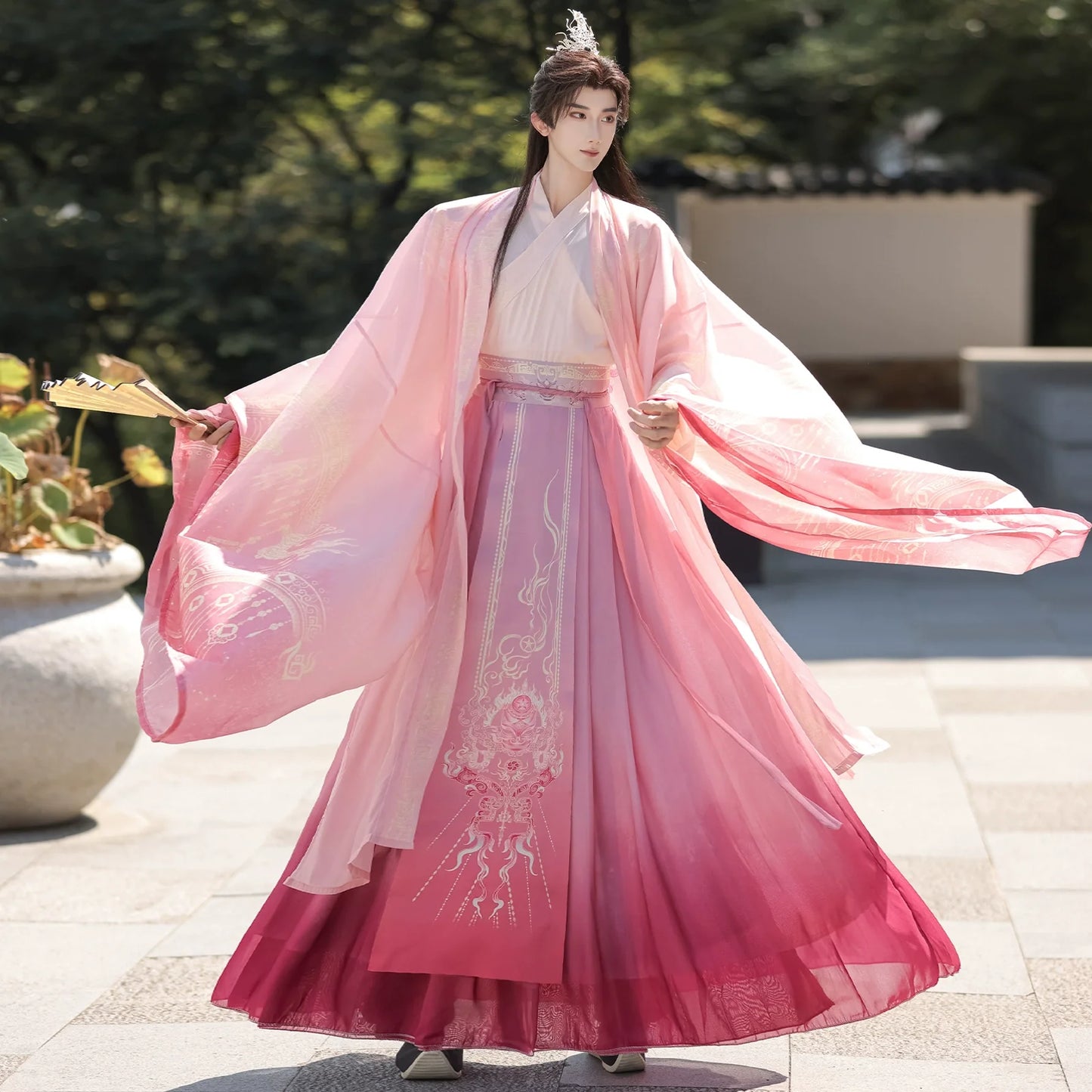 Mist Beyond Waters | Wei Jin Unisex Hanfu with Immortal Flowing Sleeves