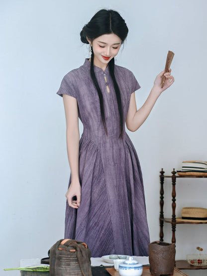 Pastel Winds 紫风 - New Chinese Style Cheongsam Dress