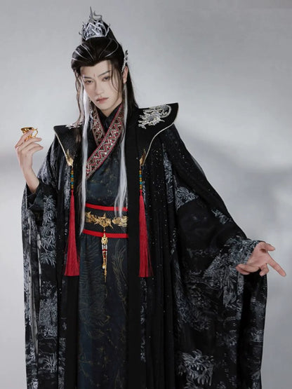 Shadow Sovereign - Male Xianxia Dark Robe Unisex Ancient Chinese Traditional Costume (Preorder)
