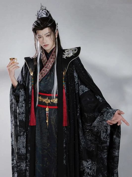 Shadow Sovereign - Male Xianxia Dark Robe Unisex Ancient Chinese Traditional Costume (Preorder)