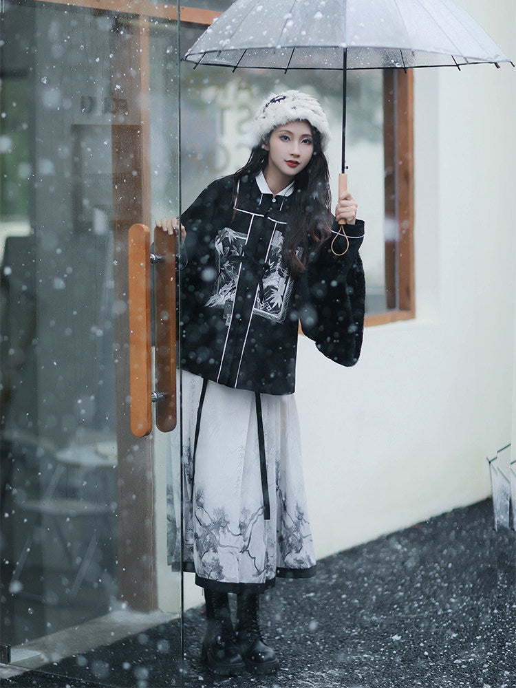Ming Dynasty Modern Hanfu and Mamianqun - Autumn Scenery 秋时景