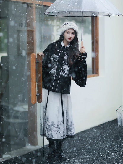 Ming Dynasty Modern Hanfu and Mamianqun - Autumn Scenery 秋时景