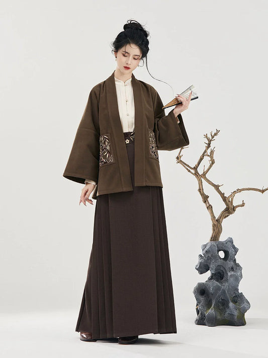 Ming Dynasty Modern Hanfu Mamianqun Outfit - Return to Autumn 归秋
