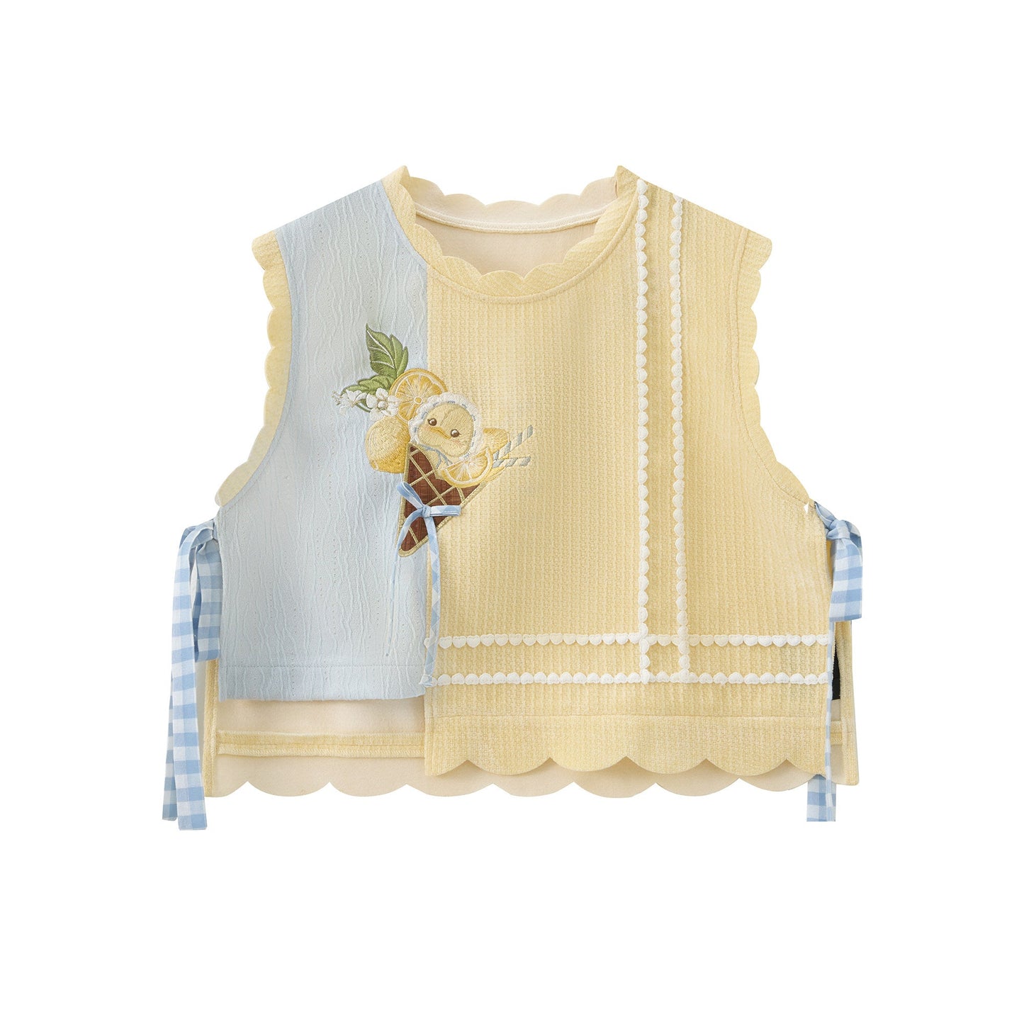 Modern Hanfu Bijia Vest, Chinese Style Blouse & Brocade Short Mamian Skirt Set 檬混过关