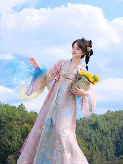 Ying Hua Li | Tang Dynasty Qixiong Ruqun Hanfu Dress with Gradient Embroidery