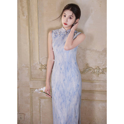 Sleeveless Long Cheongsam | Cloudlike