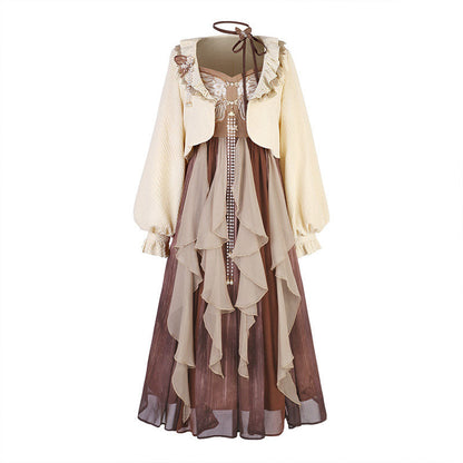 New Chinese Style Vintage Slip Dress and Cardigan for Summer - Midie 迷蝶
