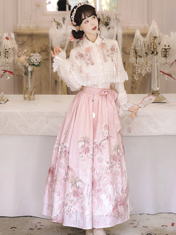 Neo Chinese Spring Flower Festival Hanfu | Cherry Blossom Rain 樱花雨