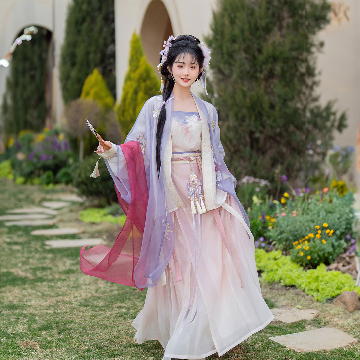 Zi Xun 紫薰 - Fairy Spring and Summer Daily Song Dynasty Style Qiyao Ruqun Hanfu (Preorder)