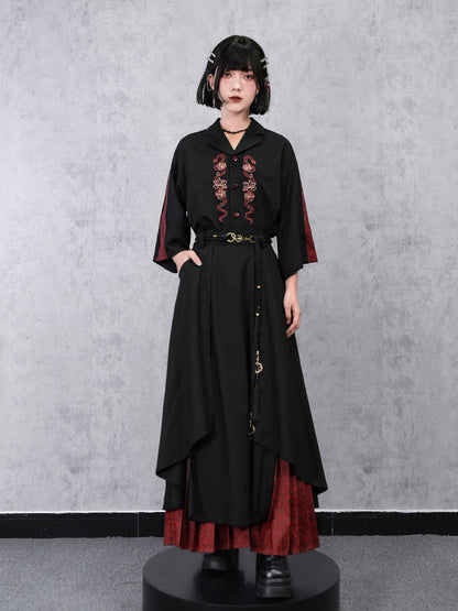 New Chinese Style Embroidered Shirt - Snake 巳蛇