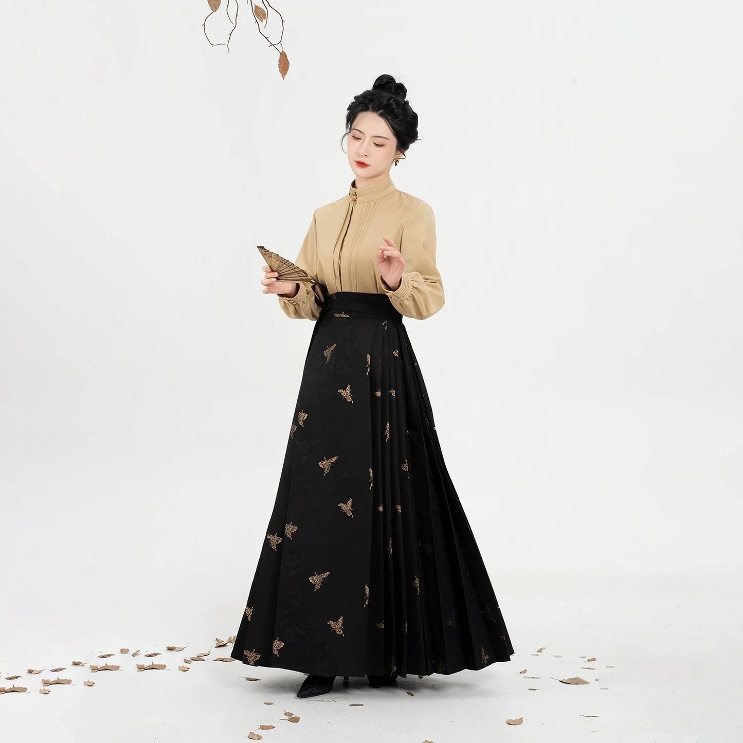 New Chinese Style Women Standing Collar Top, Mamian Skirt and Jacket - Windy Desert 长风漠州 (Preorder)