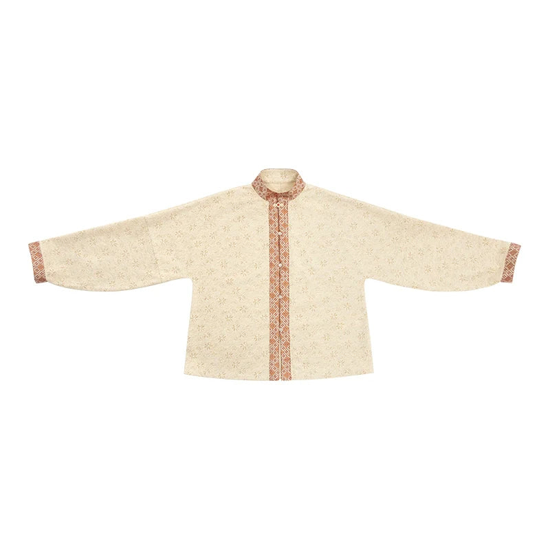 Peace of Years 岁安 - Song Dynasty Modern Hanfu Winter Knitted Bijia with Top and Flowing Skirt Set (Preorder)