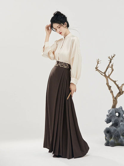 Ming Dynasty Modern Hanfu Mamianqun Outfit - Return to Autumn 归秋