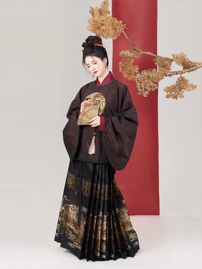 Ming Dynasty Modern Hanfu Mamianqun Outfit - Huadeng 华灯