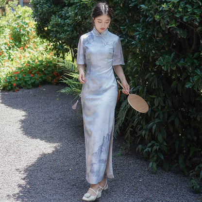 Flair Sleeve Long Cheongsam | Moran