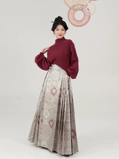 Chinese Blouse & Mamian Skirt Outfit | Wangxue 望雪