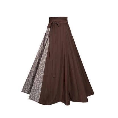 Song Dynasty Modern Hanfu Outerwear Changgan Temple Beizi and Wrap Skirt - 暖秋 Warm Autumn (Preorder)
