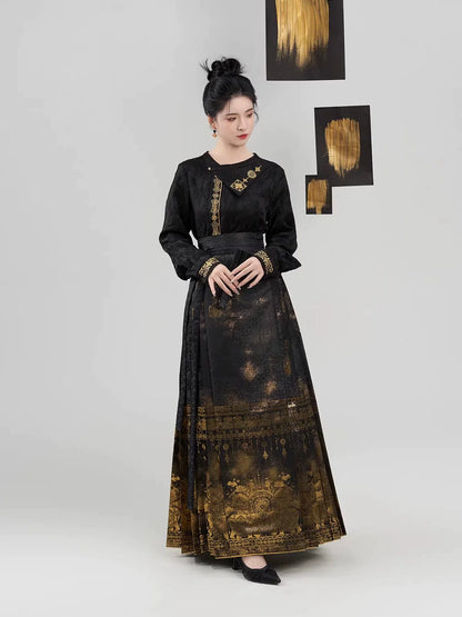 Ming Dynasty Modern Hanfu Mamianqun Outfit - Xixiang 喜象