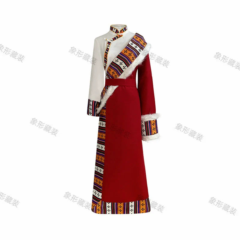 Sacred Blossom - Traditional Tibetan Robe Embroidered Ethnic Dress
