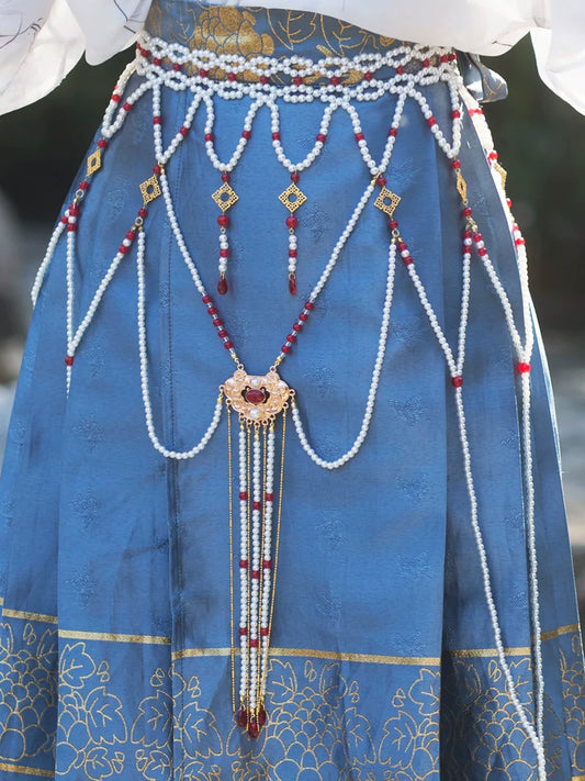 Linya Dunhuang tassel waist chain — detail view