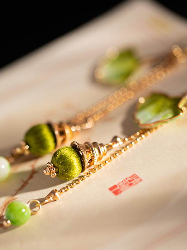 Sage Velvet Flower Earrings | Hanfu Jewelry