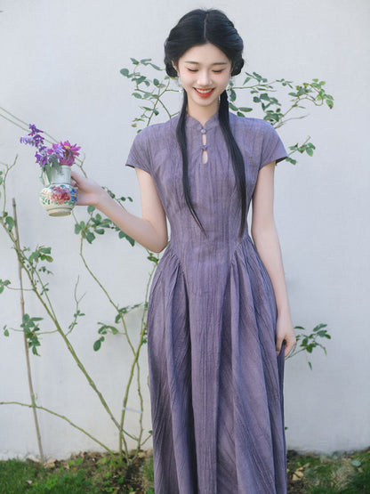 Pastel Winds 紫风 - New Chinese Style Cheongsam Dress